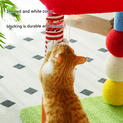 Colorful U-Shaped Cat Tree with Sisal Posts