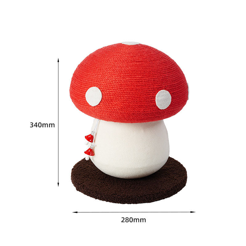 Red Mushroom Cat Tree with Sisal Scratching Post | 340x280mm