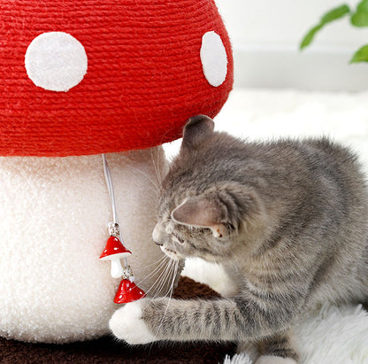 Red Mushroom Cat Tree with Sisal Scratching Post | 340x280mm