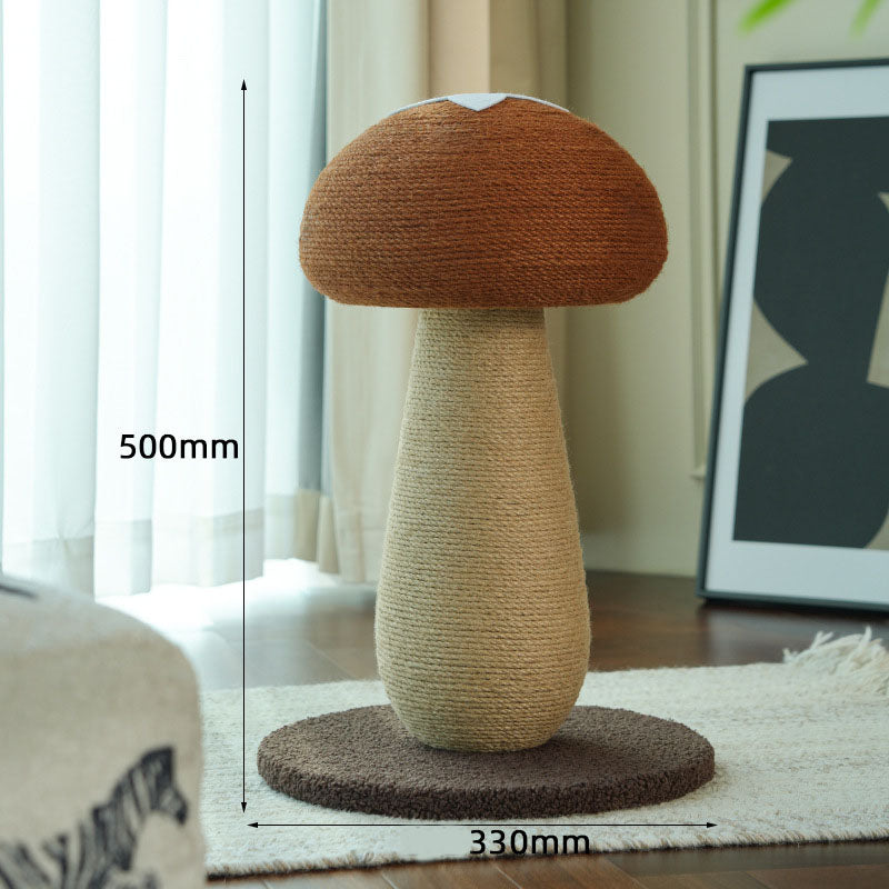 Brown Mushroom Cat Tree with Sisal Scratching Post | 500x330mm