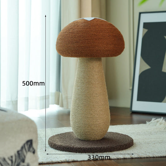 Brown Mushroom Cat Tree with Sisal Scratching Post | 500x330mm