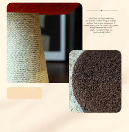 Brown Mushroom Cat Tree with Sisal Scratching Post | 500x330mm