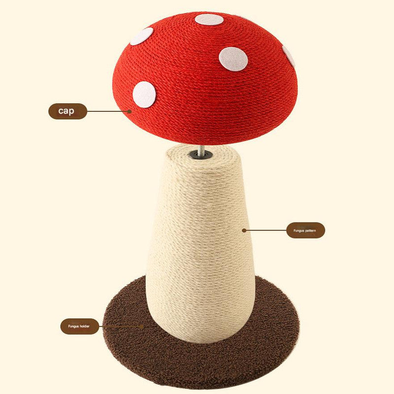 Brown Mushroom Cat Tree with Sisal Scratching Post | 500x330mm