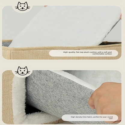 3-Story Villa Cat House with Scratching Posts | Grey