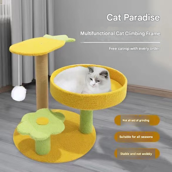 Pineapple Cat Tree | Multi-Level Scratching Post with Perch