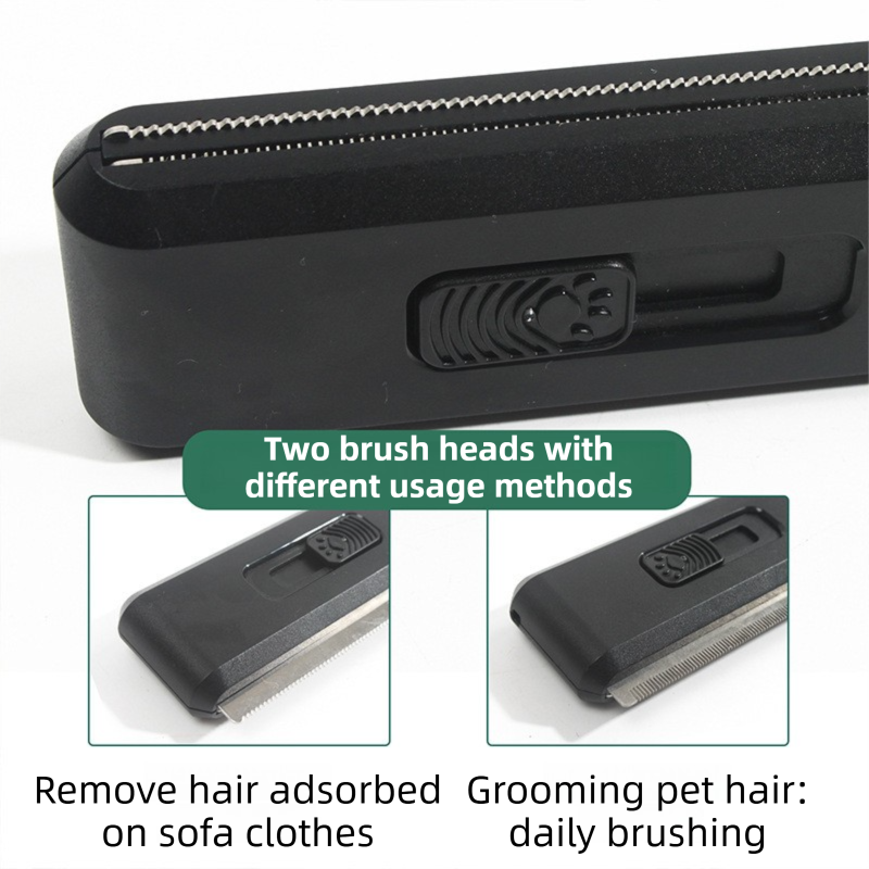 Black 2-in-1 Self-Cleaning Pet Grooming Comb | Fur Removal