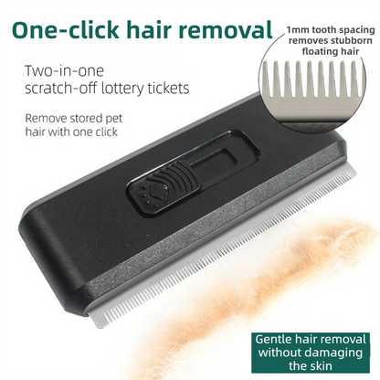 Black 2-in-1 Self-Cleaning Pet Grooming Comb | Fur Removal
