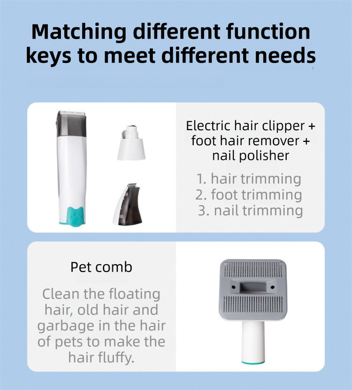 7-in-1 Pet Grooming Vacuum Kit | White | Dog & Cat