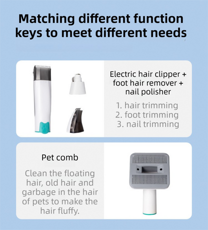 7-in-1 Pet Grooming Vacuum Kit | White | Dog & Cat