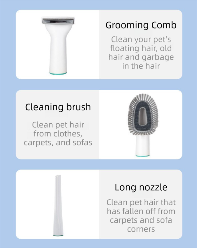 7-in-1 Pet Grooming Vacuum Kit | White | Dog & Cat