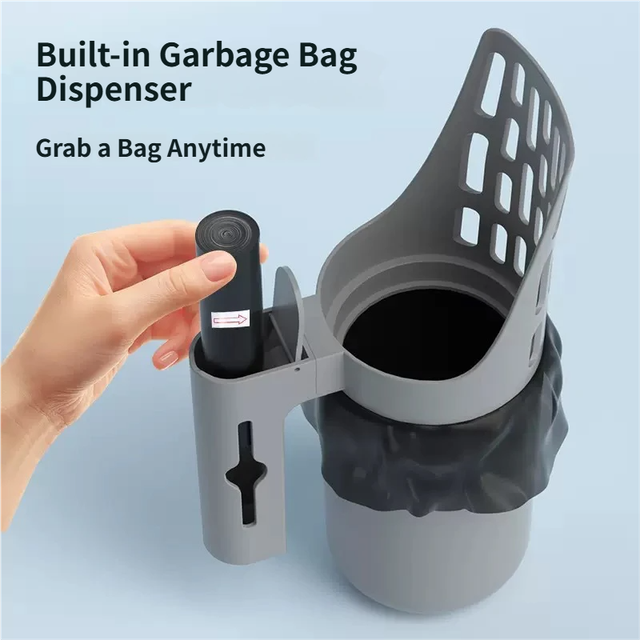 3-in-1 Cat Litter Scoop | Built-in Waste Bin & Bag Dispenser