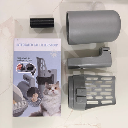 3-in-1 Cat Litter Scoop | Built-in Waste Bin & Bag Dispenser