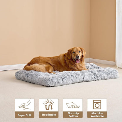80 x 55 CM Winter Long Plush Dog Bed for Large Dogs