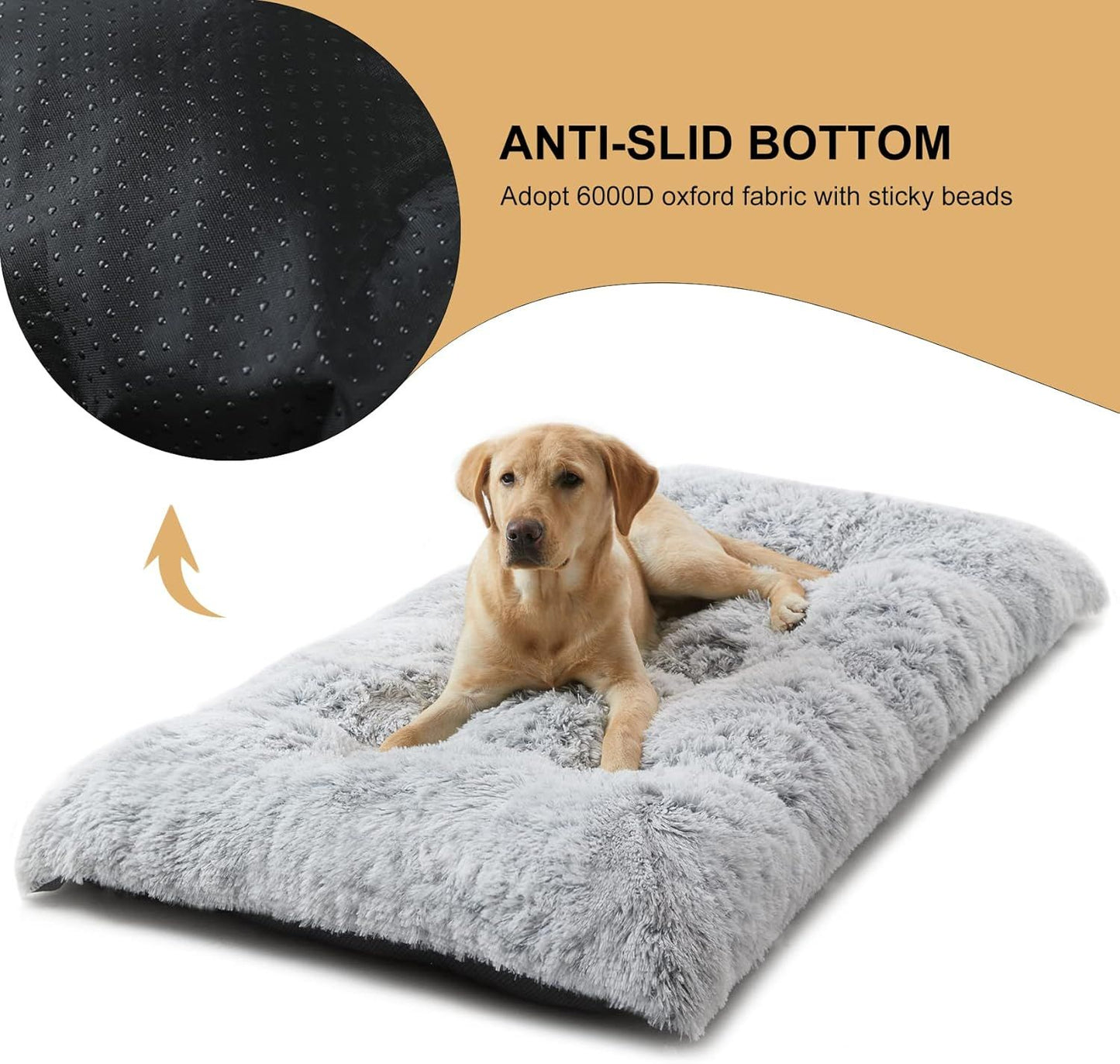 80 x 55 CM Winter Long Plush Dog Bed for Large Dogs