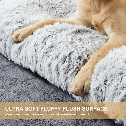 95 x 65 CM Winter Long Plush Dog Bed for Large Dogs