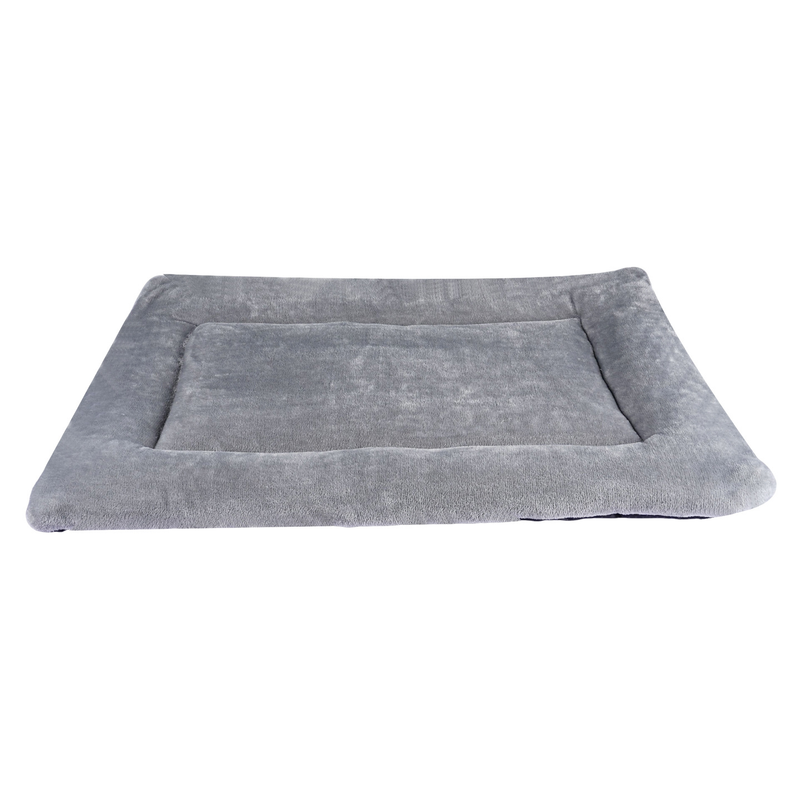 Plush Flannel Pet Bed with Removable Sponge | Small | Grey