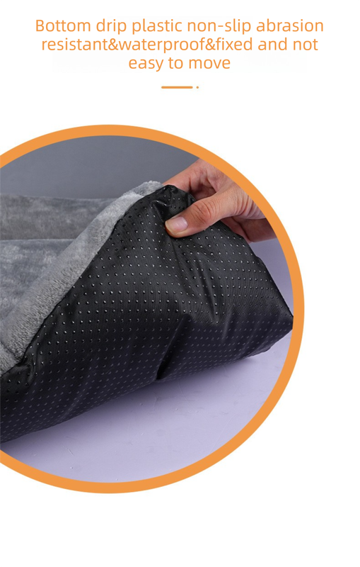 Plush Flannel Pet Bed with Removable Sponge | Medium | Grey