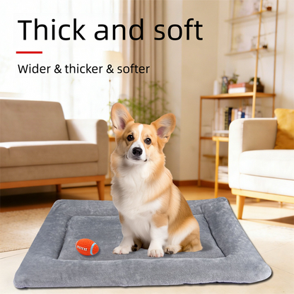 Plush Flannel Pet Bed with Removable Sponge | Large | Grey