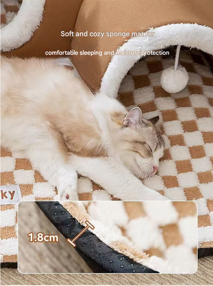 Cat Tunnel Bed House | 4-Season U-Shaped Cave