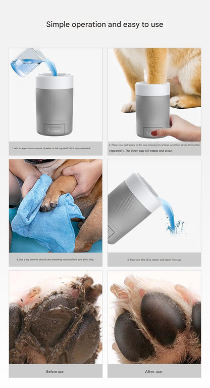 Grey Pet Paw Cleaner Cup