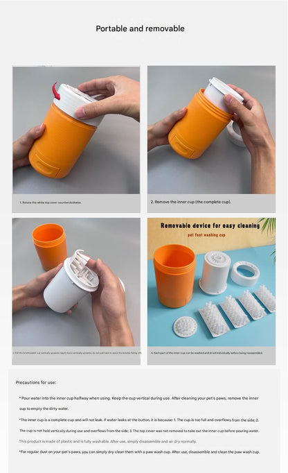 Grey Pet Paw Cleaner Cup
