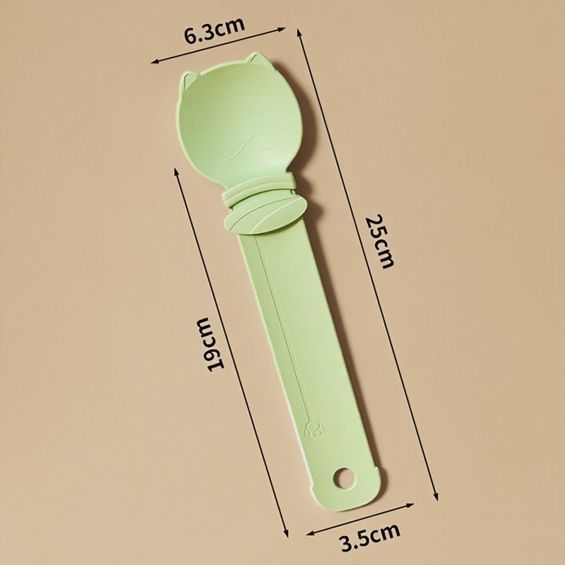 Cat Treat Spoon for Wet Food | Extra-Long PP Handle | Green