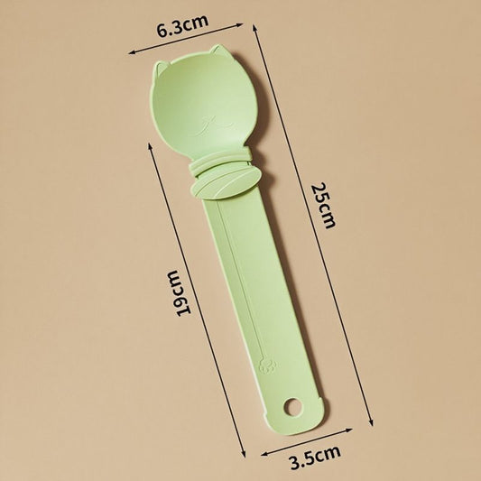 Cat Treat Spoon for Wet Food | Extra-Long PP Handle | Green