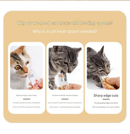 Cat Treat Spoon for Wet Food | Extra-Long PP Handle | Green