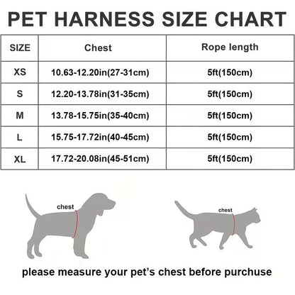 Orange Breathable Dog Harness and Leash Set — Size: L