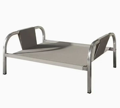 Grey Raised Pet Bed for Medium Dogs Cats Elevated Breathable Dog Cot