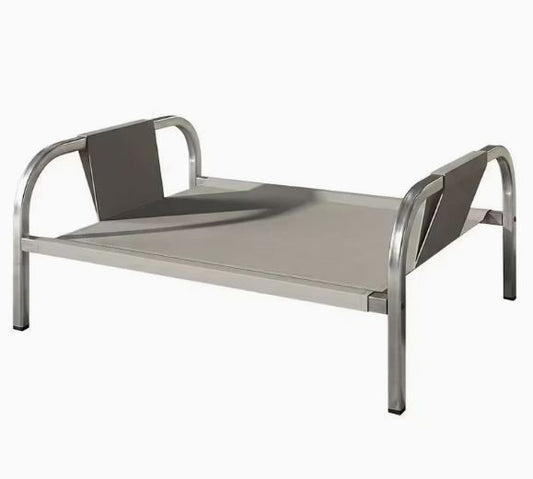 Grey Raised Pet Bed for Medium Dogs Cats Elevated Breathable Dog Cot