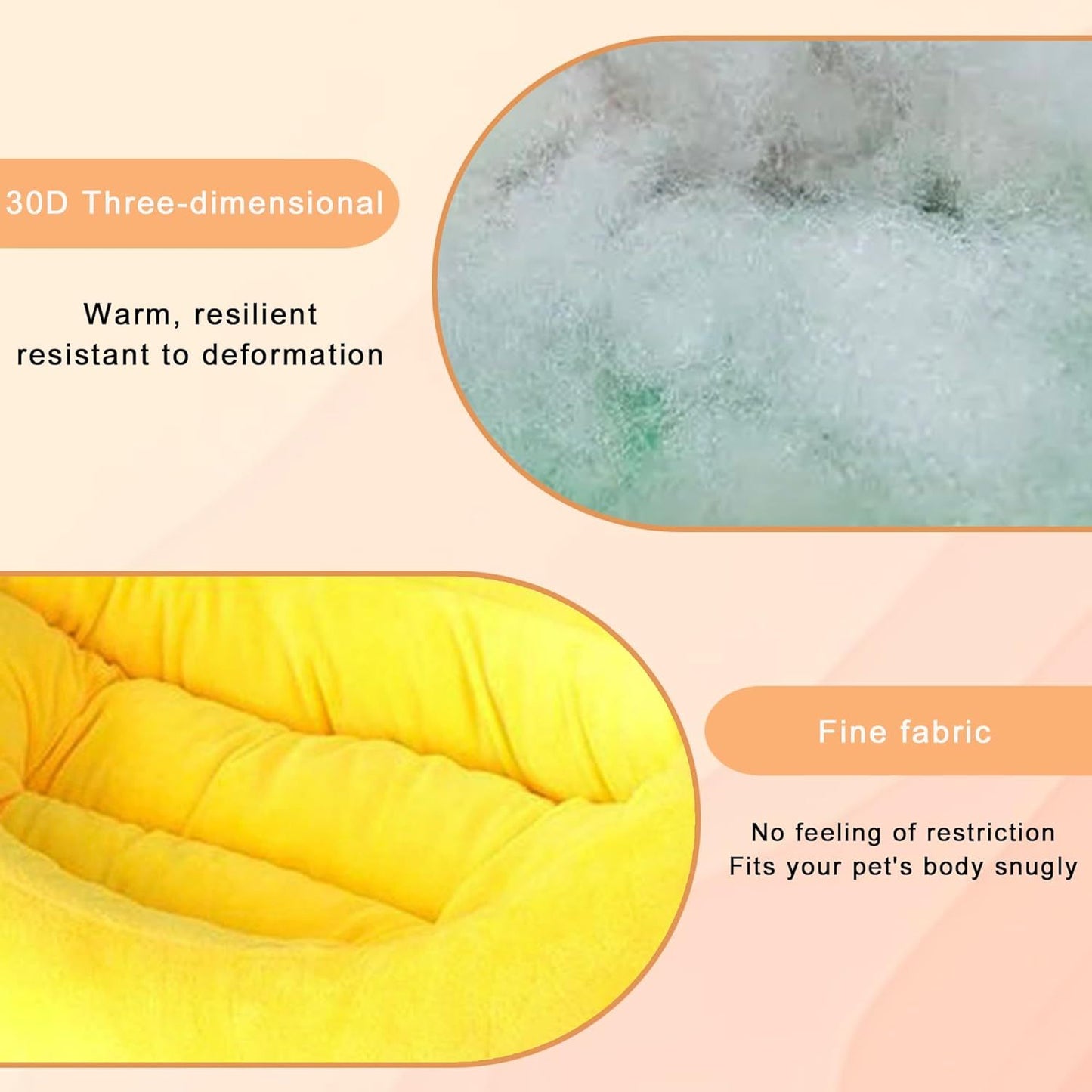 Banana Boat Pet Bed Plush Soft Dog Cat Nest with Cushion Warm Cozy