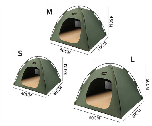 Green All-Weather Portable Pet Tent with Dual-Sided Cushion | Camping