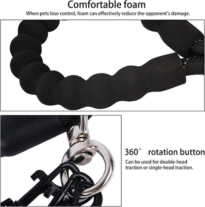 Red 3-in-1 No-Tangle Dog Leash for 1-3 Small Large Dogs