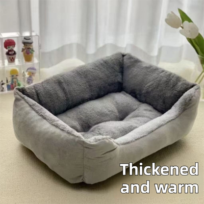 40x30x14CM Grey Premium Plush Pet Bed and Cozy Cushion Mat