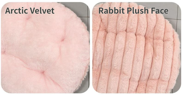 Pink Plush Round Pet Bed | Gap Entry & Removable Cushion | M 50x50cm