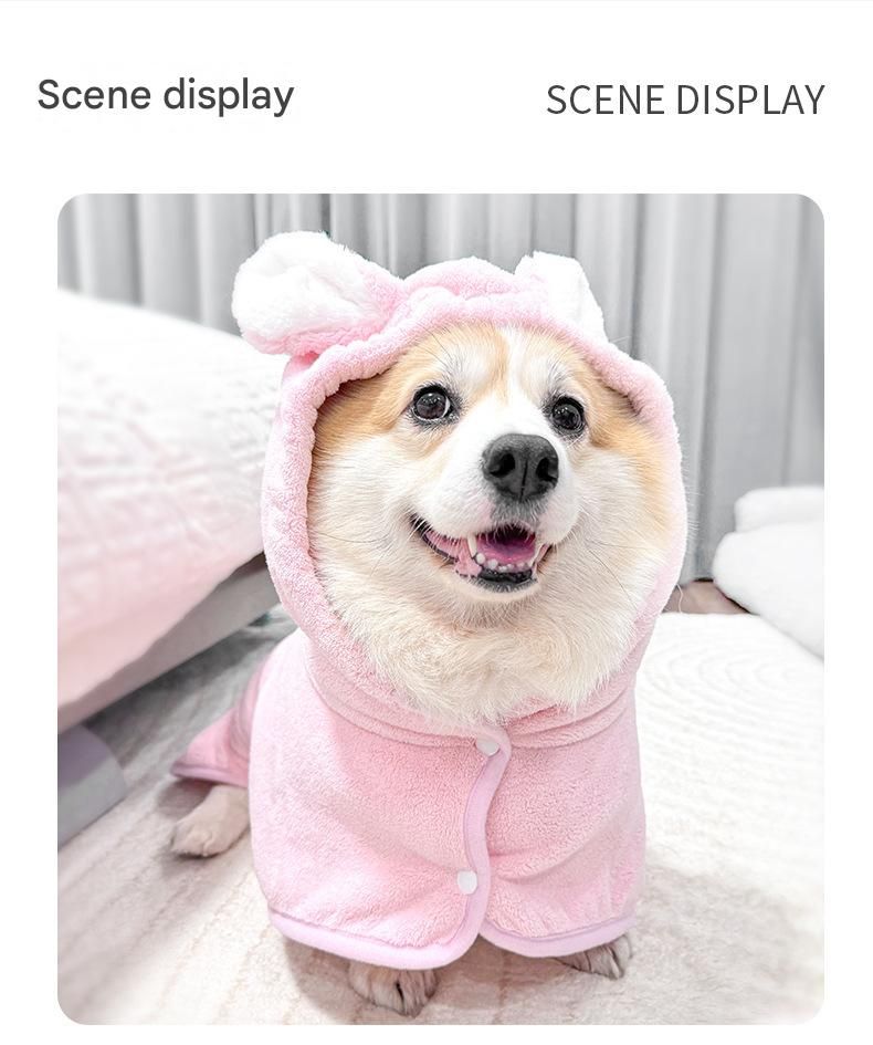 Blue Pet Drying Robe with Hood | Dogs & Cats