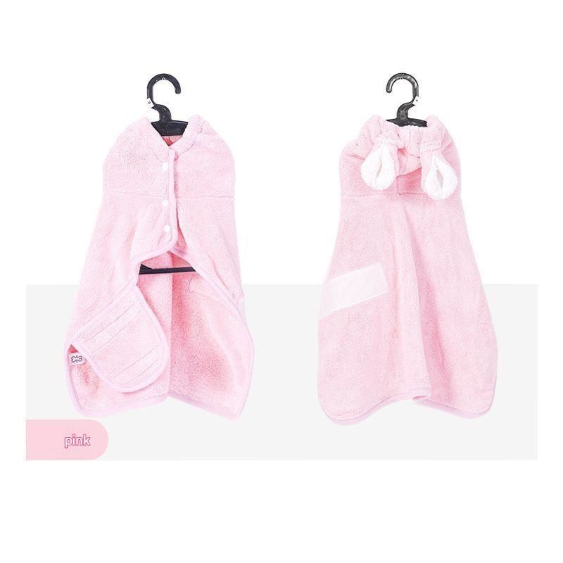 Pink Pet Drying Robe with Hood | Dogs & Cats