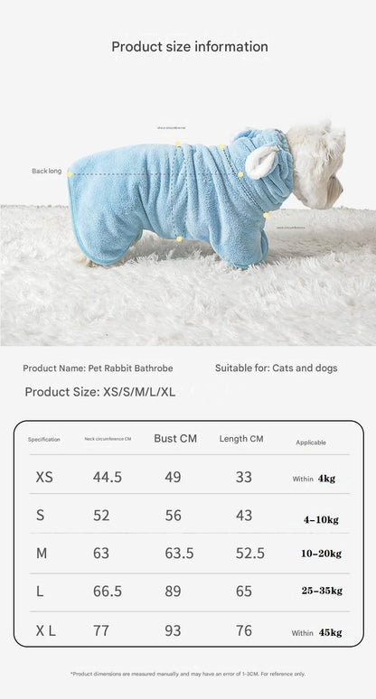 Pink Pet Drying Robe with Hood | Dogs & Cats