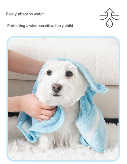 Yellow Pet Drying Robe with Hood | Dogs & Cats
