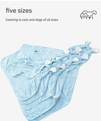 Yellow Pet Drying Robe with Hood | Dogs & Cats