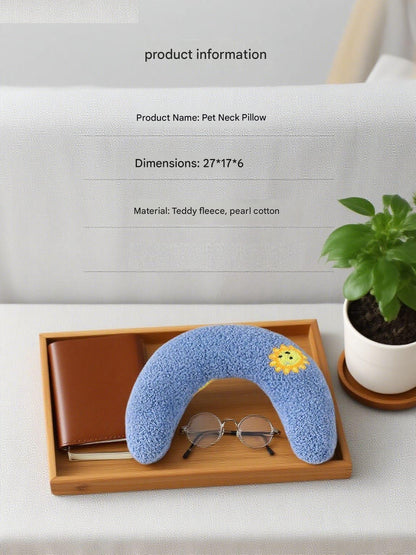 Pet U-Shaped Neck Support Pillow | Soft Teddy Velvet