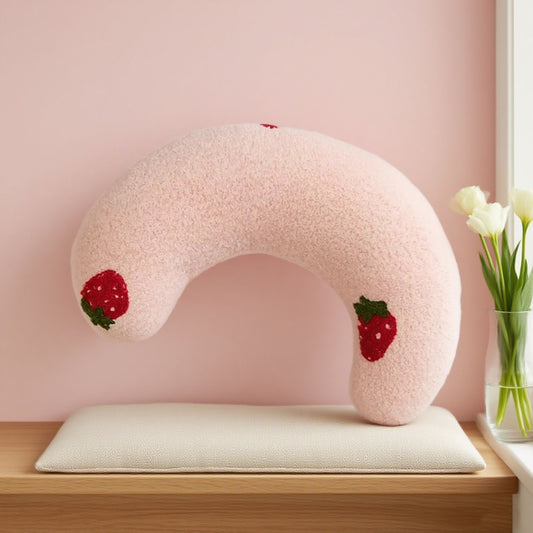 Pet U-Shaped Neck Support Pillow | Soft Teddy Velvet | Pink