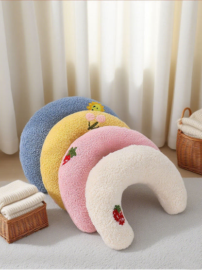 Pet U-Shaped Neck Support Pillow | Soft Teddy Velvet | White