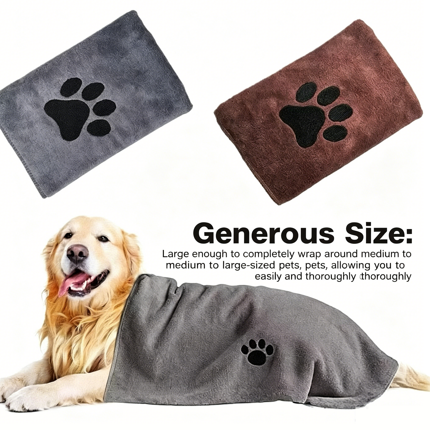 2-Piece Pet Cleaning Set | Dog & Cat | Towel