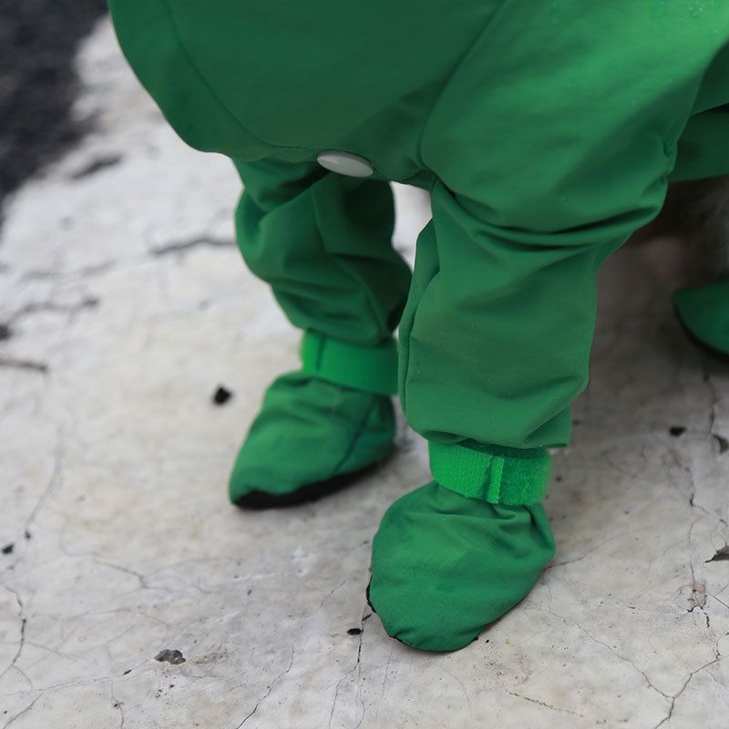 Green S size Full Coverage Pet Raincoat Jumpsuit Waterproof Dog Rain