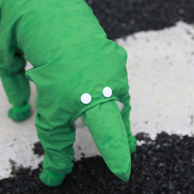 Black L size Full Coverage Pet Raincoat Jumpsuit Waterproof Dog Rain