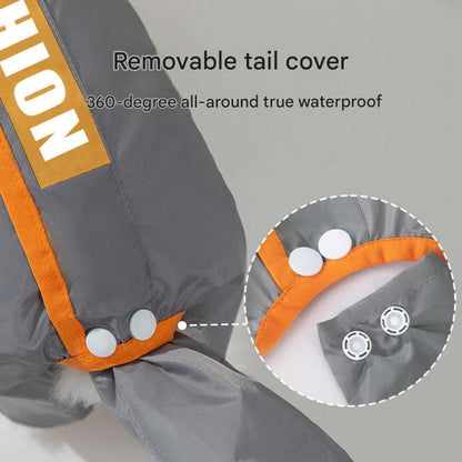 Grey and Green XS size Dog Raincoat with Leash Access and Transparent