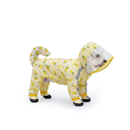 3-piece Dog Rainy Day Care Set with Yellow M size Waterproof Raincoat