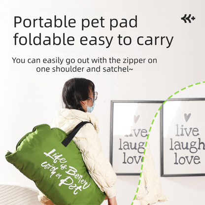 Green M size Portable Foldable Pet Bed Mat